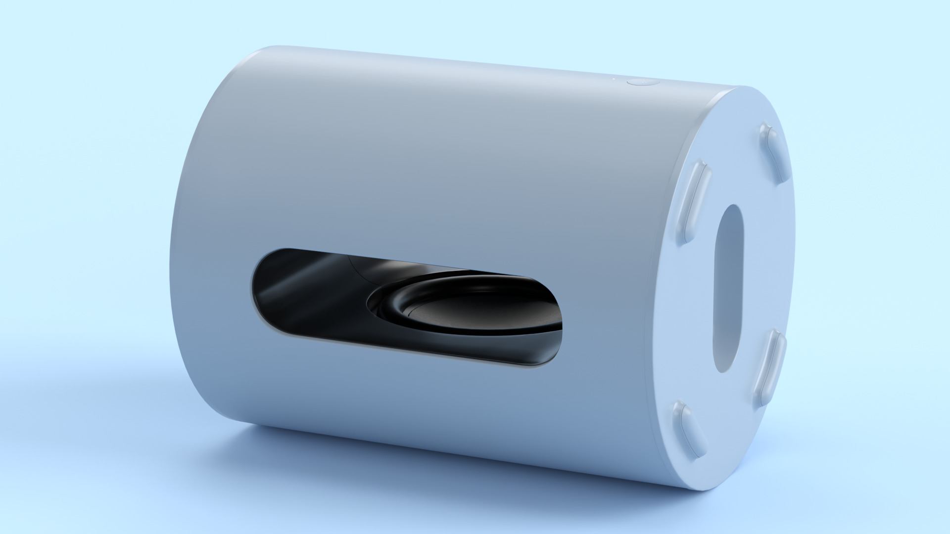 Wireless Subwoofer Blue Low-poly 3D model_4