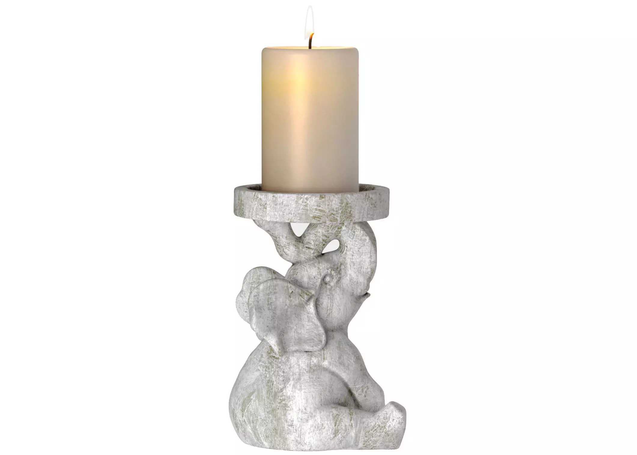 Decorative Elephant Candlestick Candle Holder Country Sculptures 3D model_0