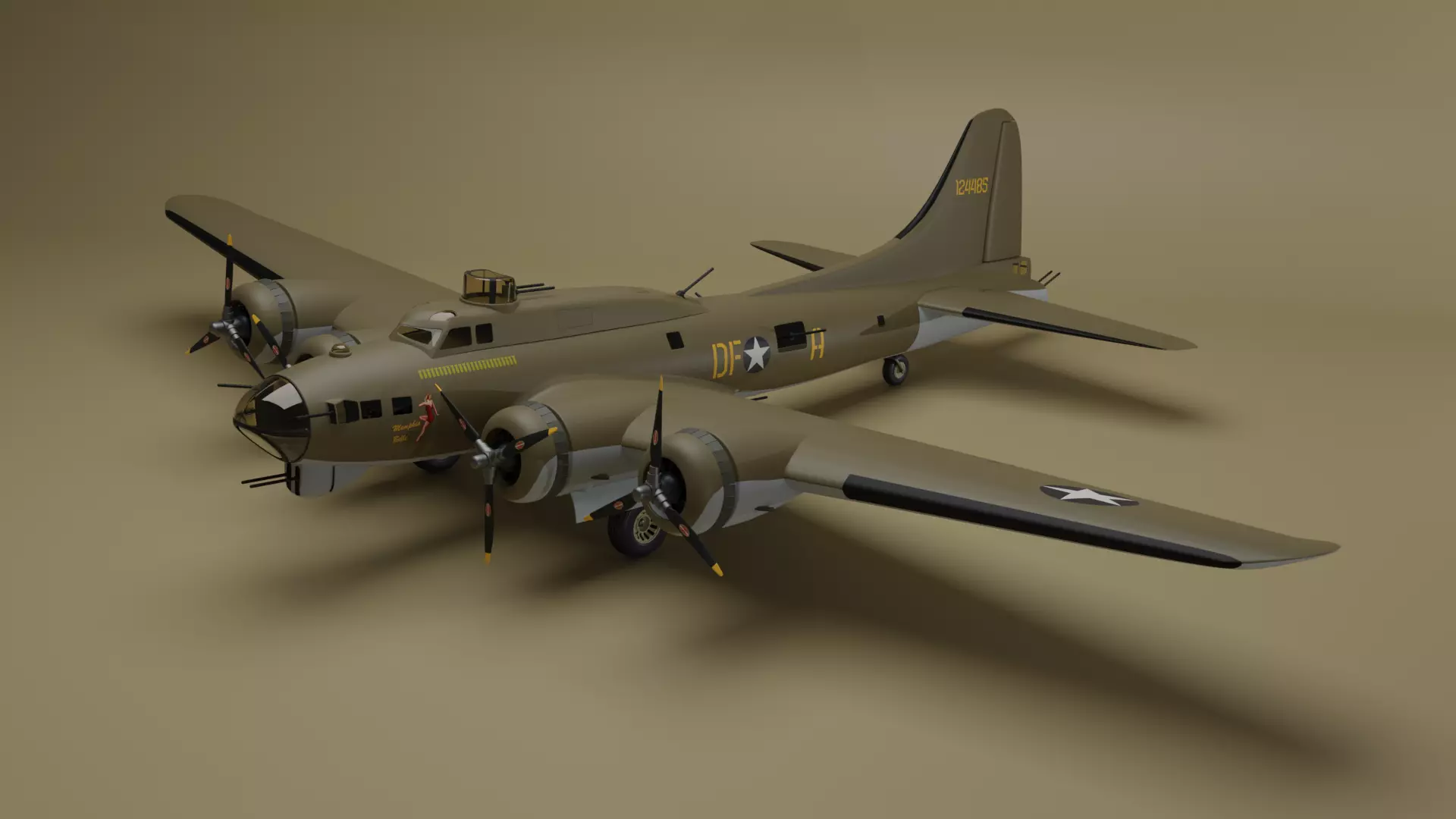 Boeing B-17 Flying Fortress 3D model_0