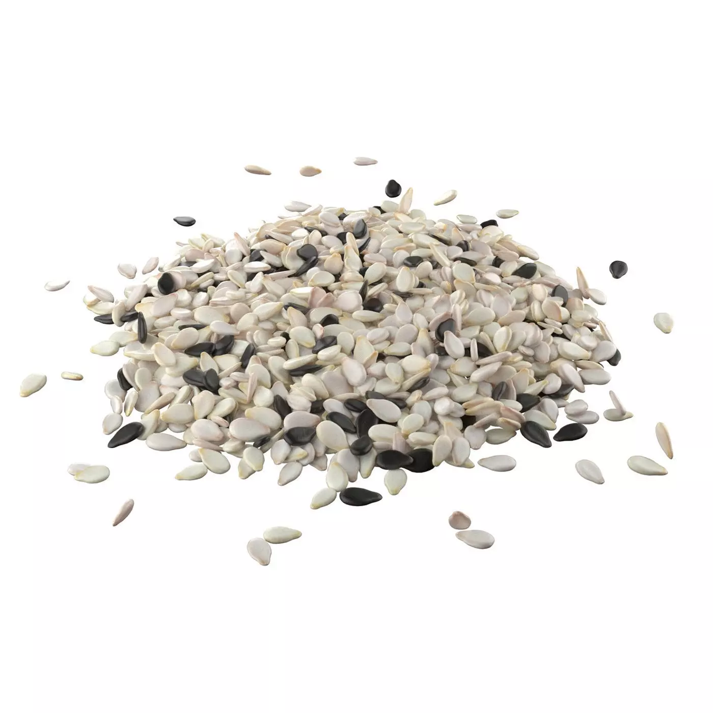 Sesame seed mix pile Low-poly 3D model