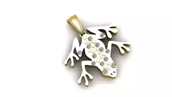 frog pendant 3D printable model      