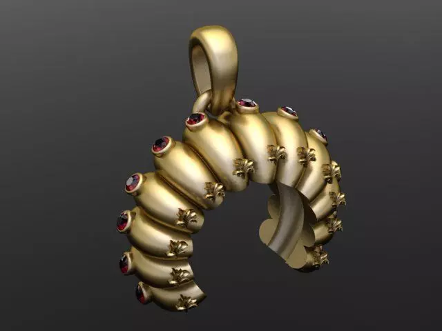 caterpillar pendant 3D printable model 3D print model