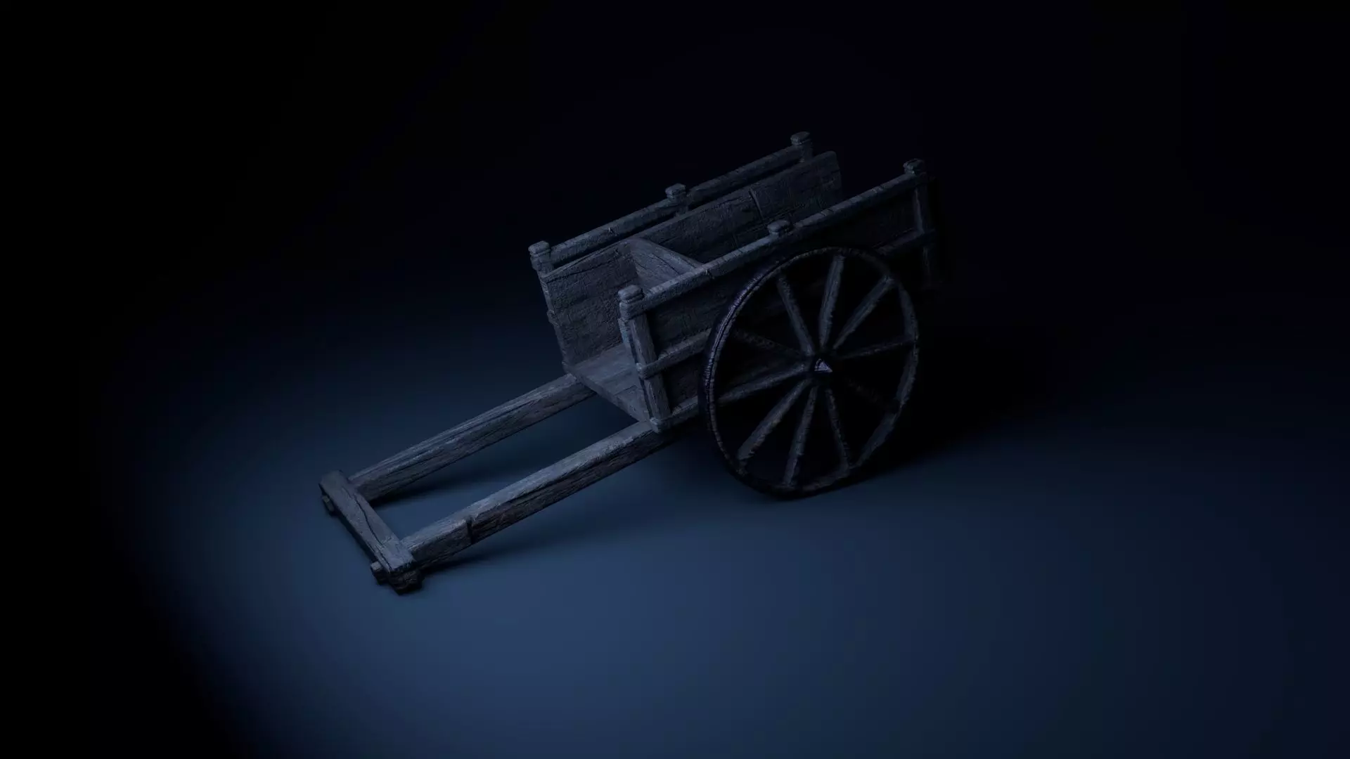 Bullock Cart Low-poly 3D model_1