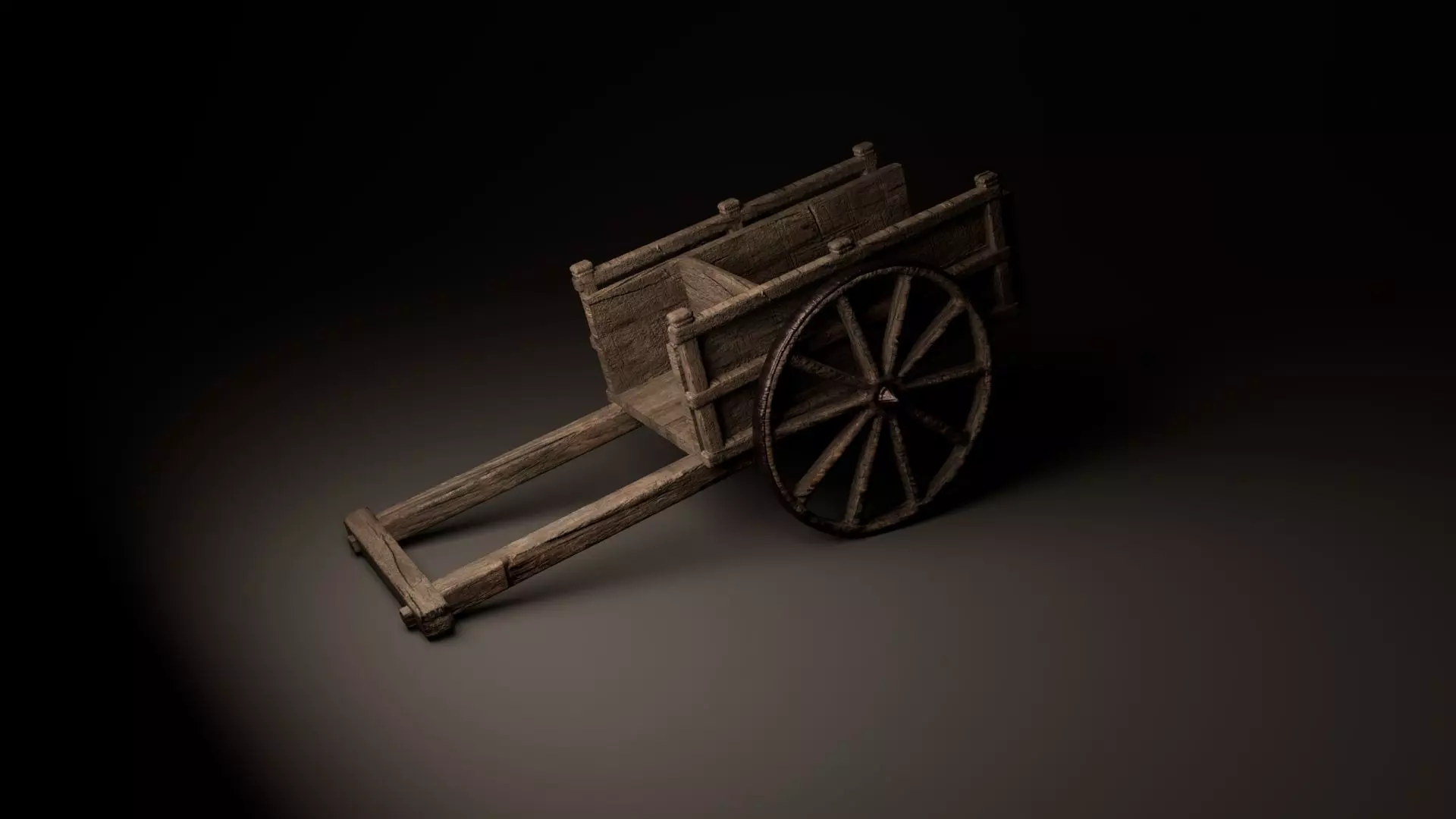 Bullock Cart Low-poly 3D model_0