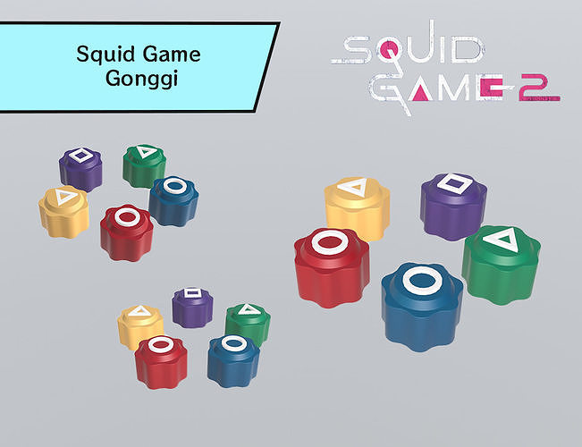 Squid Game-Inspired Gonggi 3D model