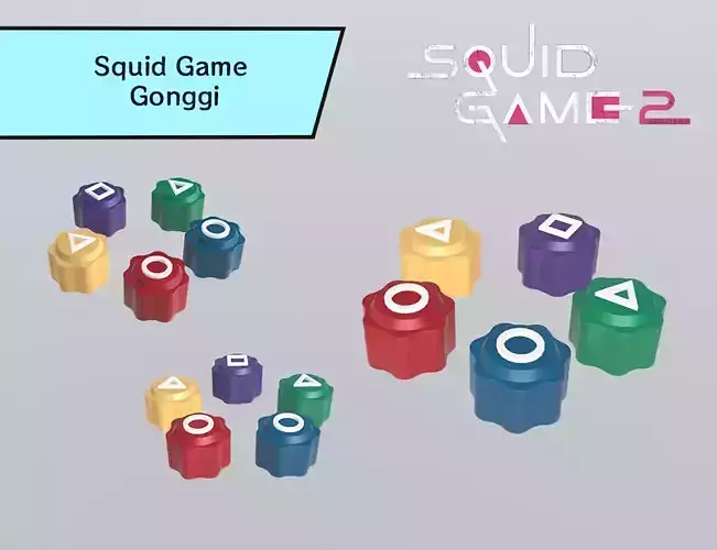 Squid Game-Inspired Gonggi 3D model