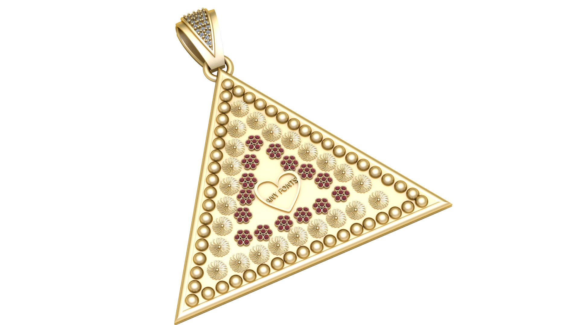 GOLD TRIANGLE PENDANT  3D print model_2