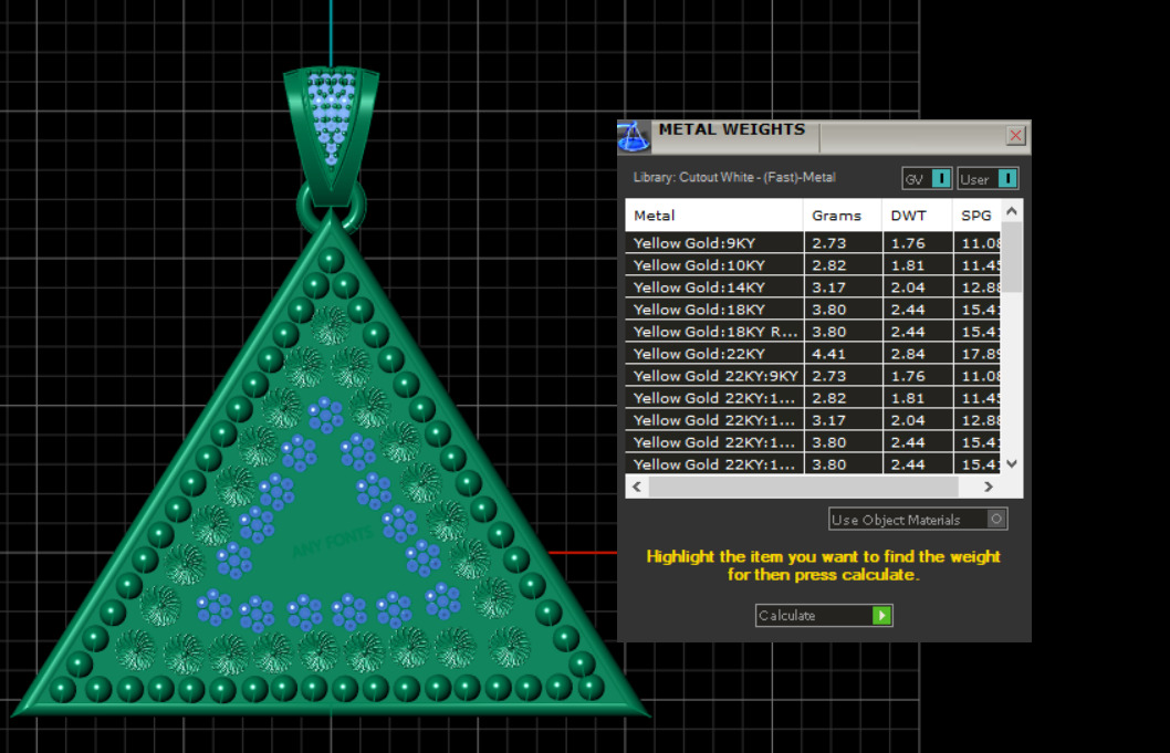 GOLD TRIANGLE PENDANT  3D print model_6
