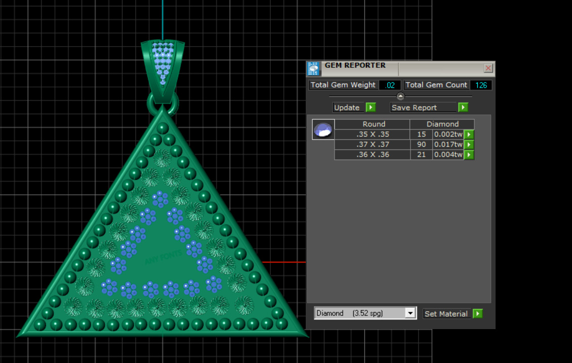 GOLD TRIANGLE PENDANT  3D print model_3