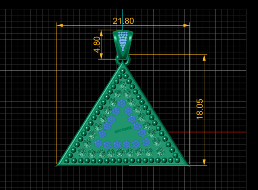 GOLD TRIANGLE PENDANT  3D print model_4