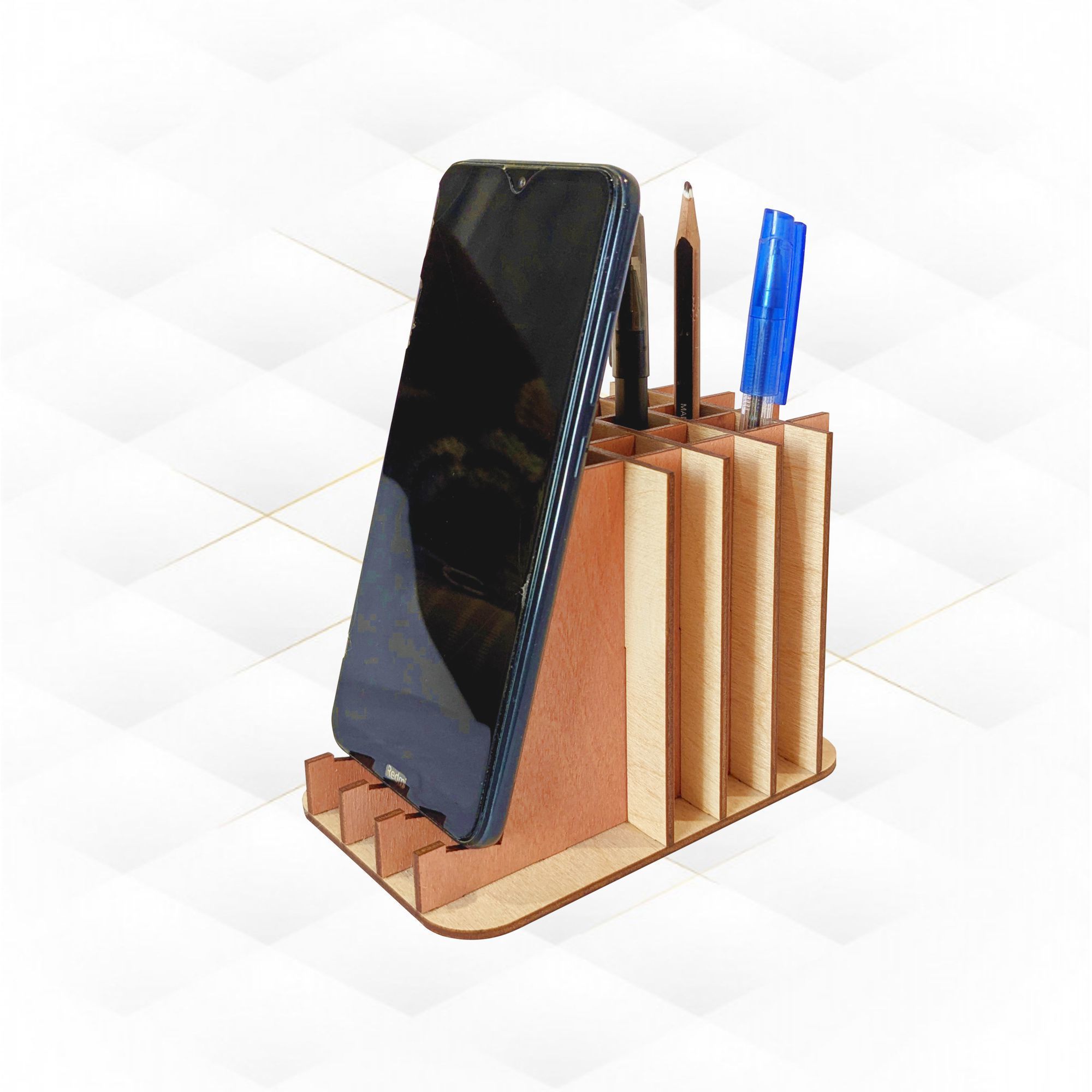 Gift stand holder for pens laser cut file organizer design 3D print model_3