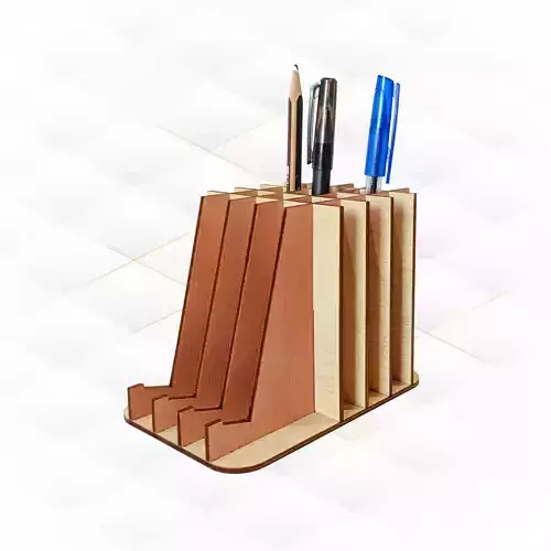 Gift stand holder for pens laser cut file organizer design