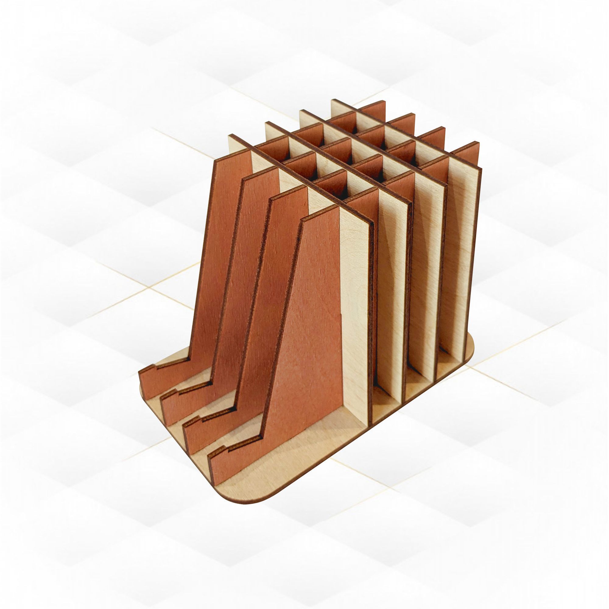 Gift stand holder for pens laser cut file organizer design 3D print model_4