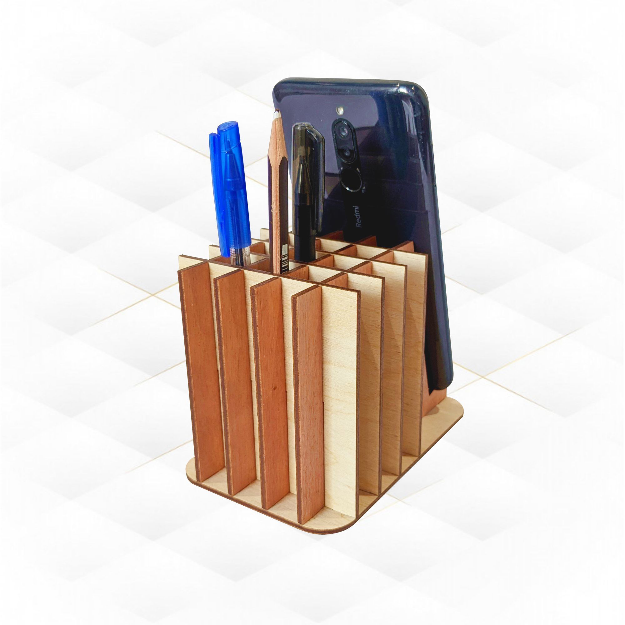 Gift stand holder for pens laser cut file organizer design 3D print model_1