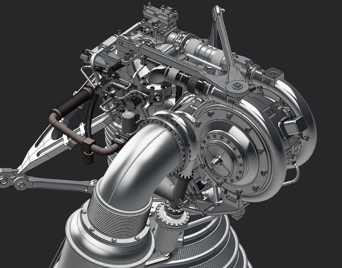 Rocketdyne  H-1 Rocket Engine 3D print model_1