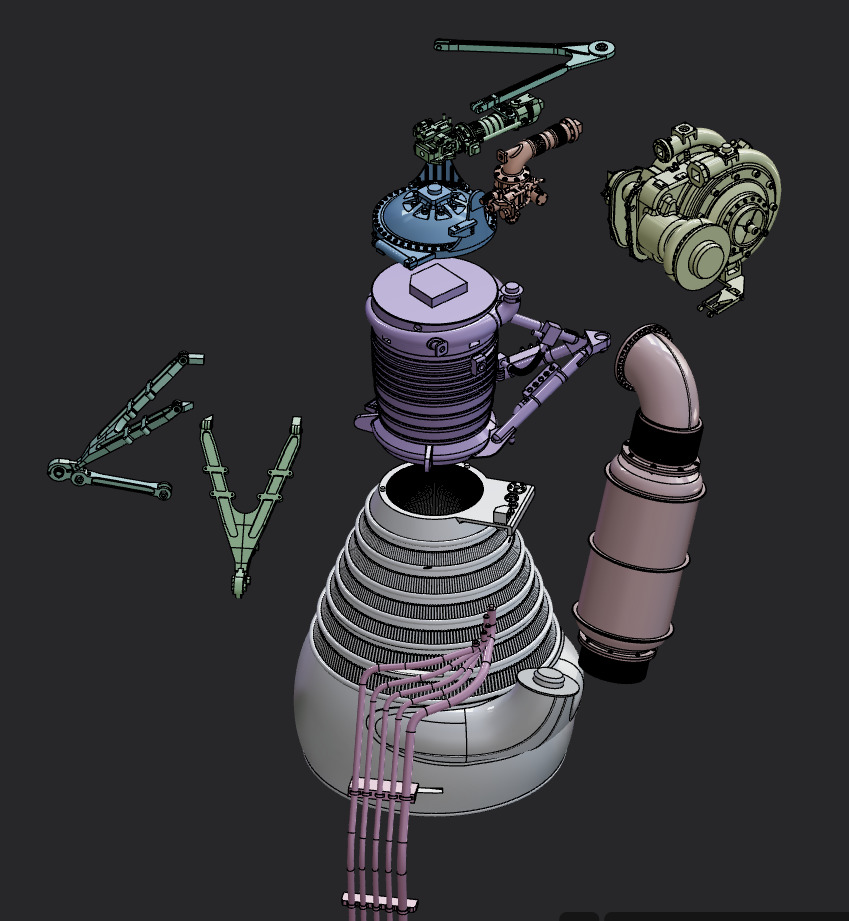 Rocketdyne  H-1 Rocket Engine 3D print model_7