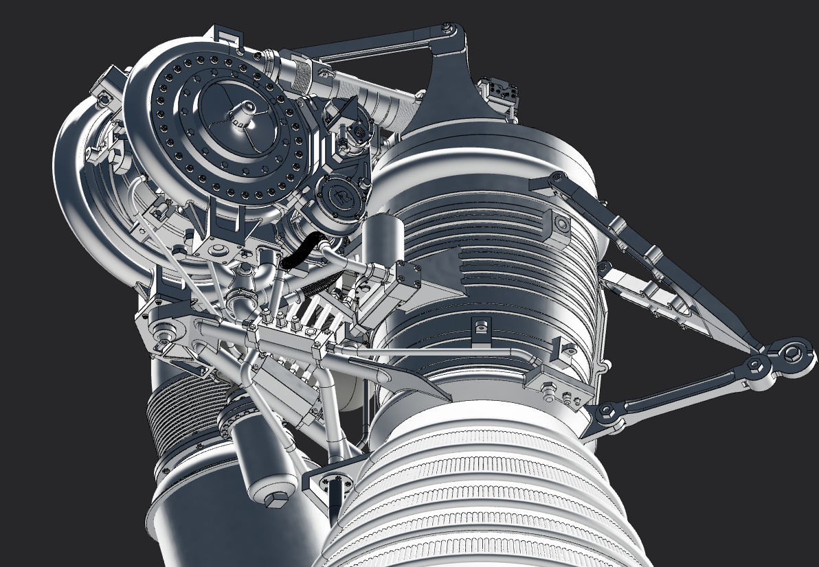 Rocketdyne  H-1 Rocket Engine 3D print model_3