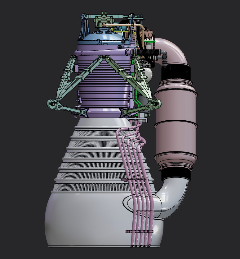 Rocketdyne  H-1 Rocket Engine 3D print model_9