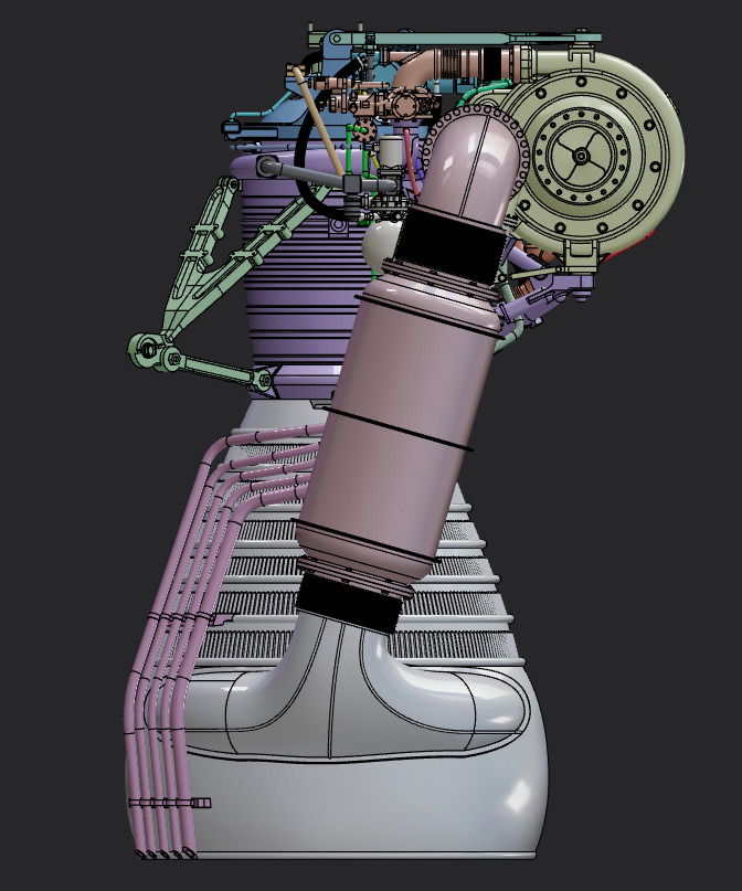 Rocketdyne  H-1 Rocket Engine 3D print model_8