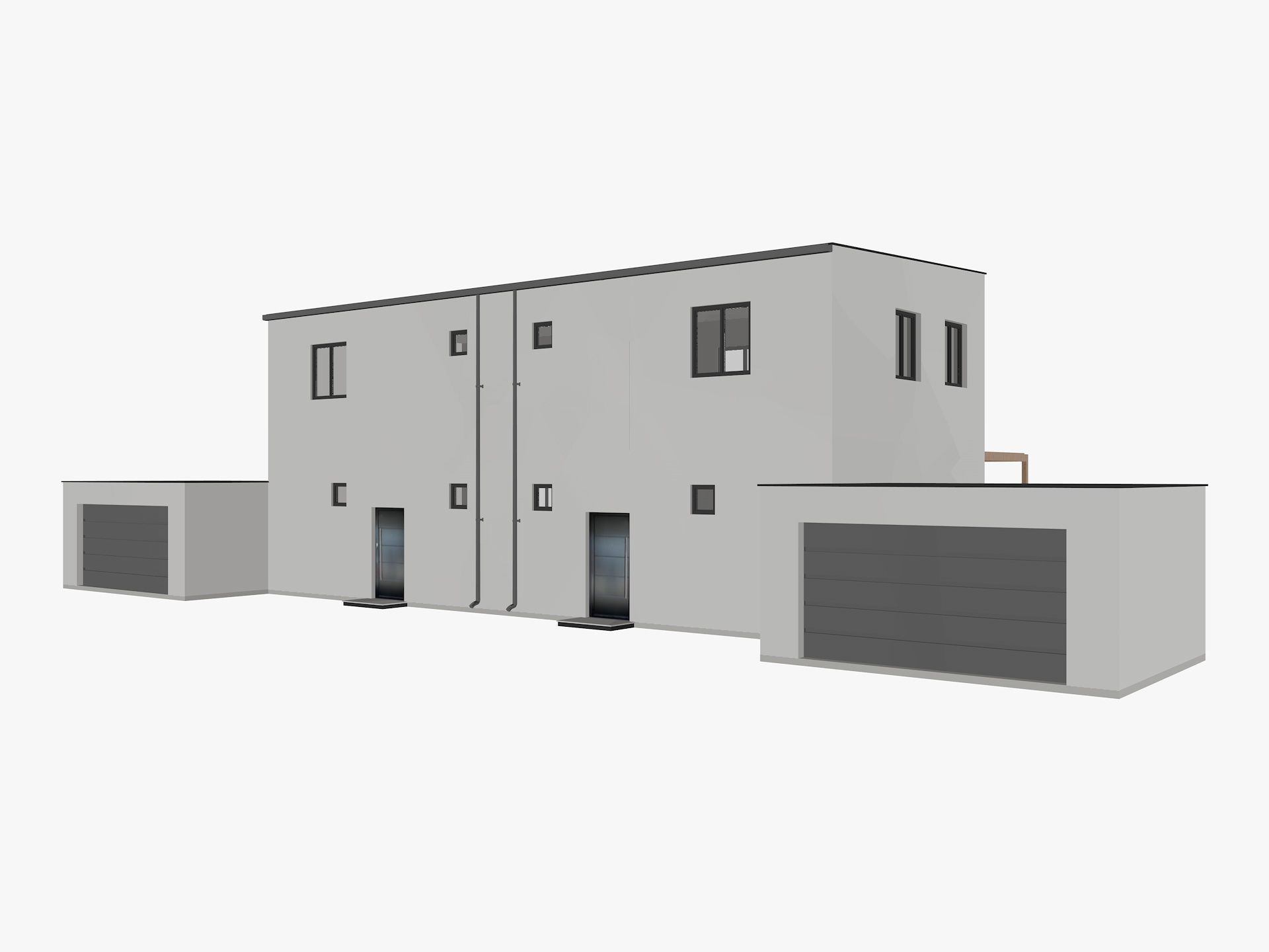 House collection 4 low poly townhouse Low-poly 3D model_29