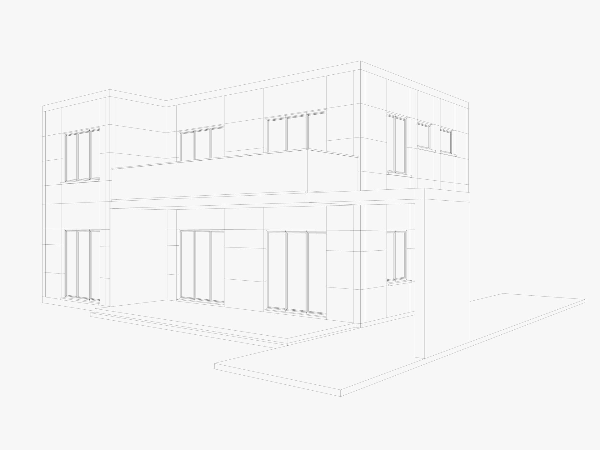 House collection 4 low poly townhouse Low-poly 3D model_22