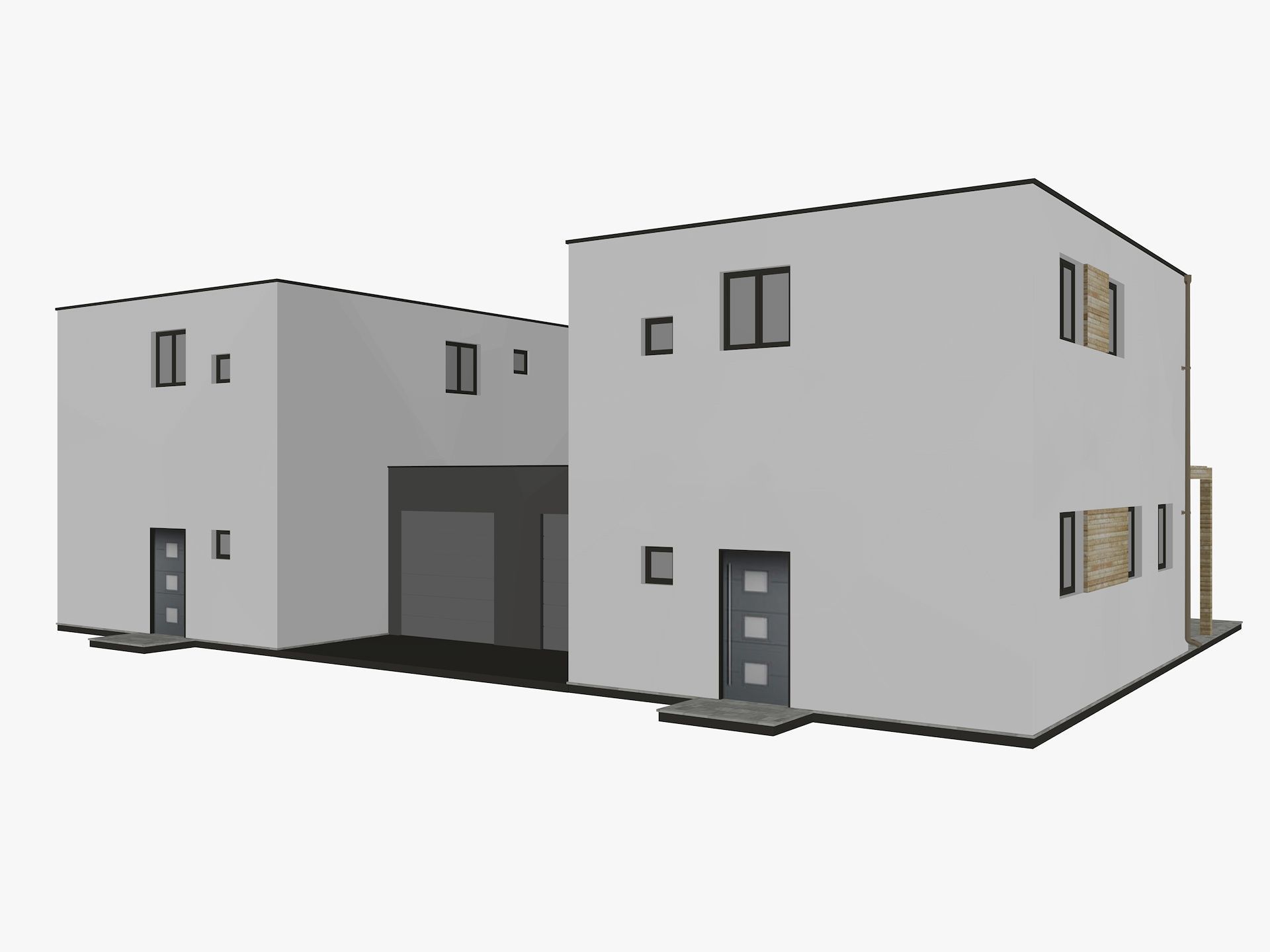 House collection 4 low poly townhouse Low-poly 3D model_33