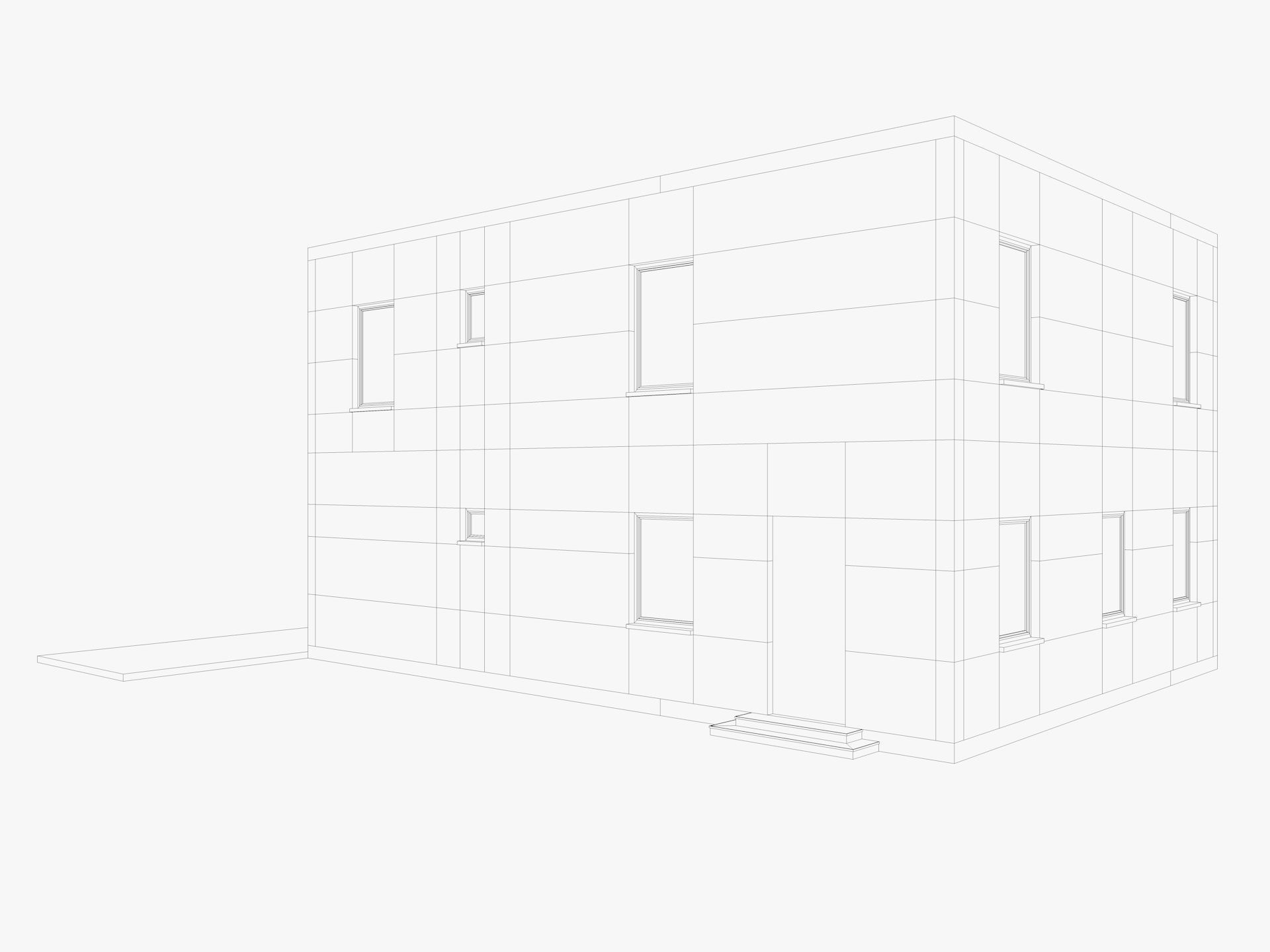 House collection 4 low poly townhouse Low-poly 3D model_23