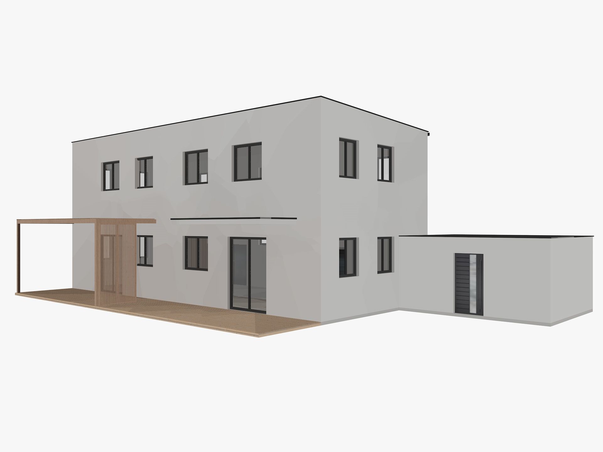 House collection 4 low poly townhouse Low-poly 3D model_28
