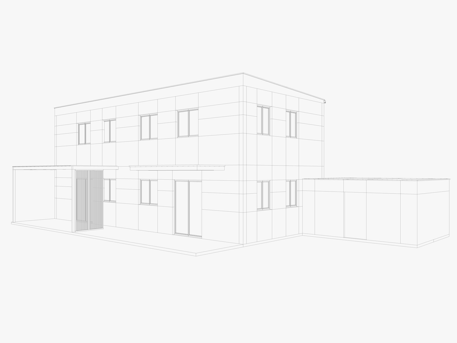 House collection 4 low poly townhouse Low-poly 3D model_30