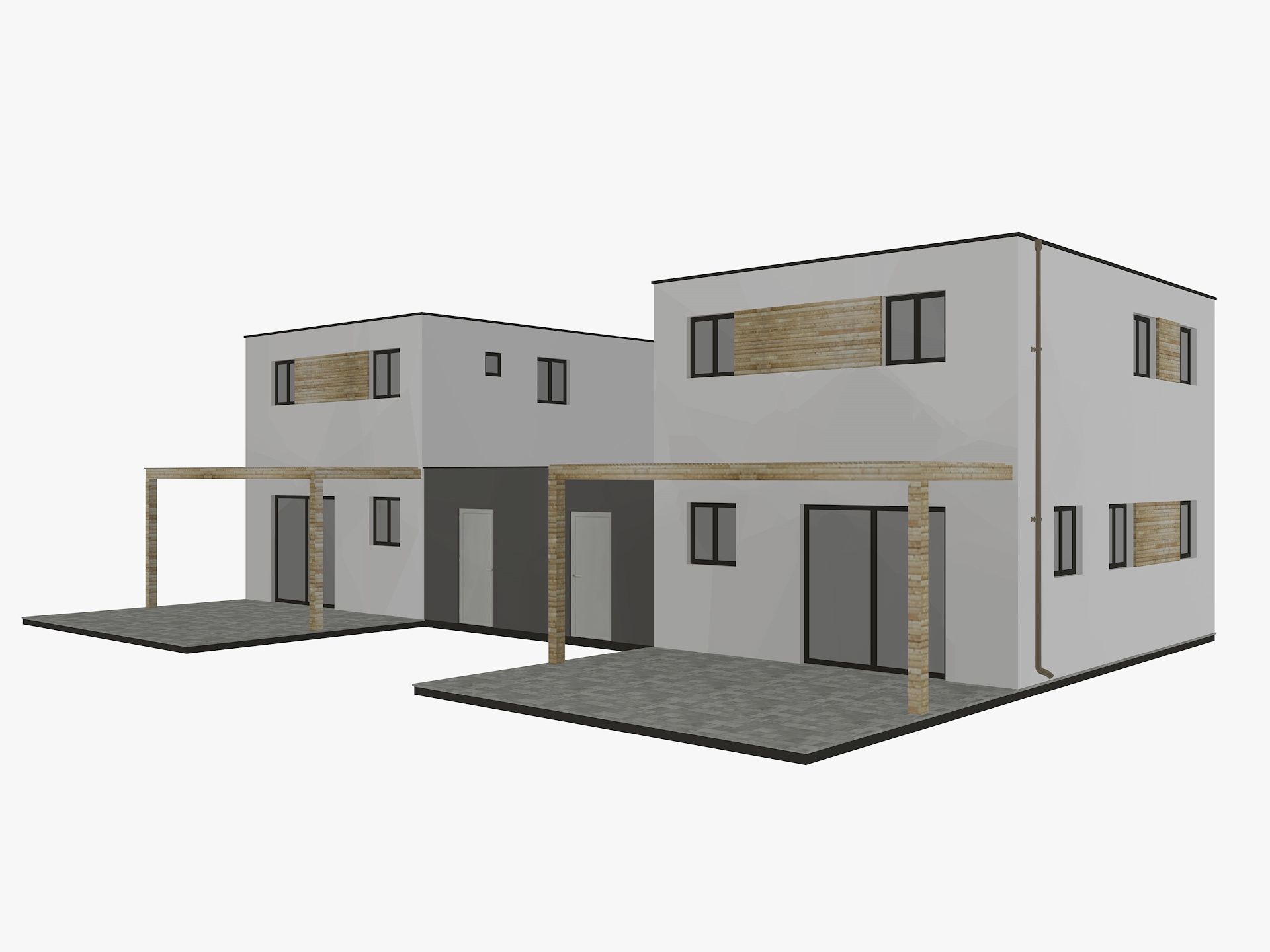 House collection 4 low poly townhouse Low-poly 3D model_32