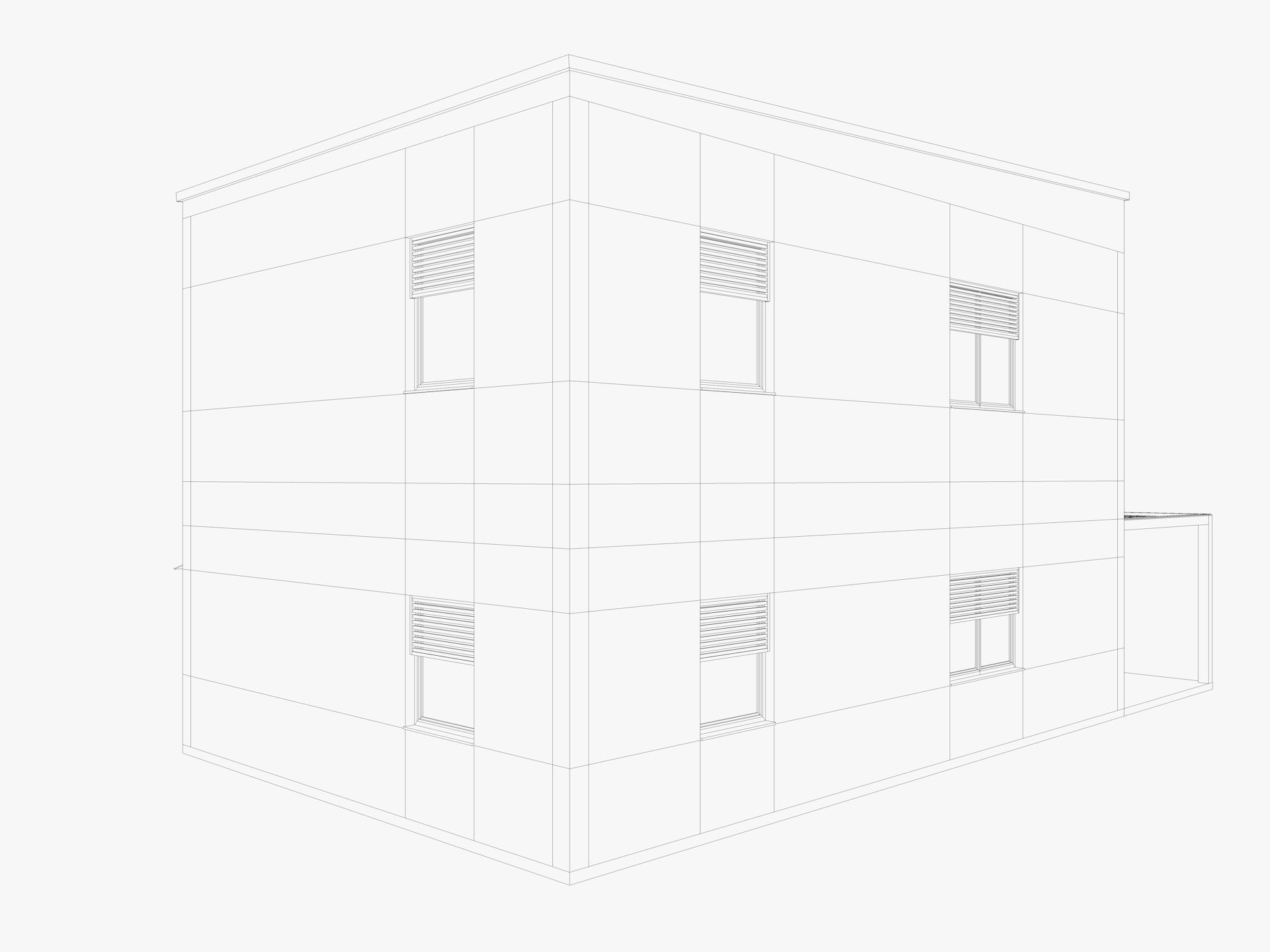 House collection 4 low poly townhouse Low-poly 3D model_19