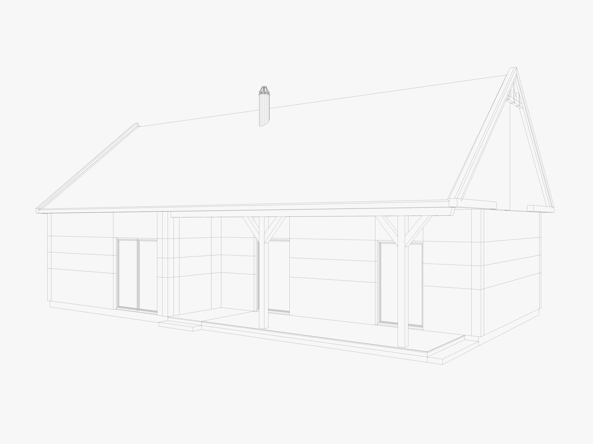 House collection 4 low poly townhouse Low-poly 3D model_14