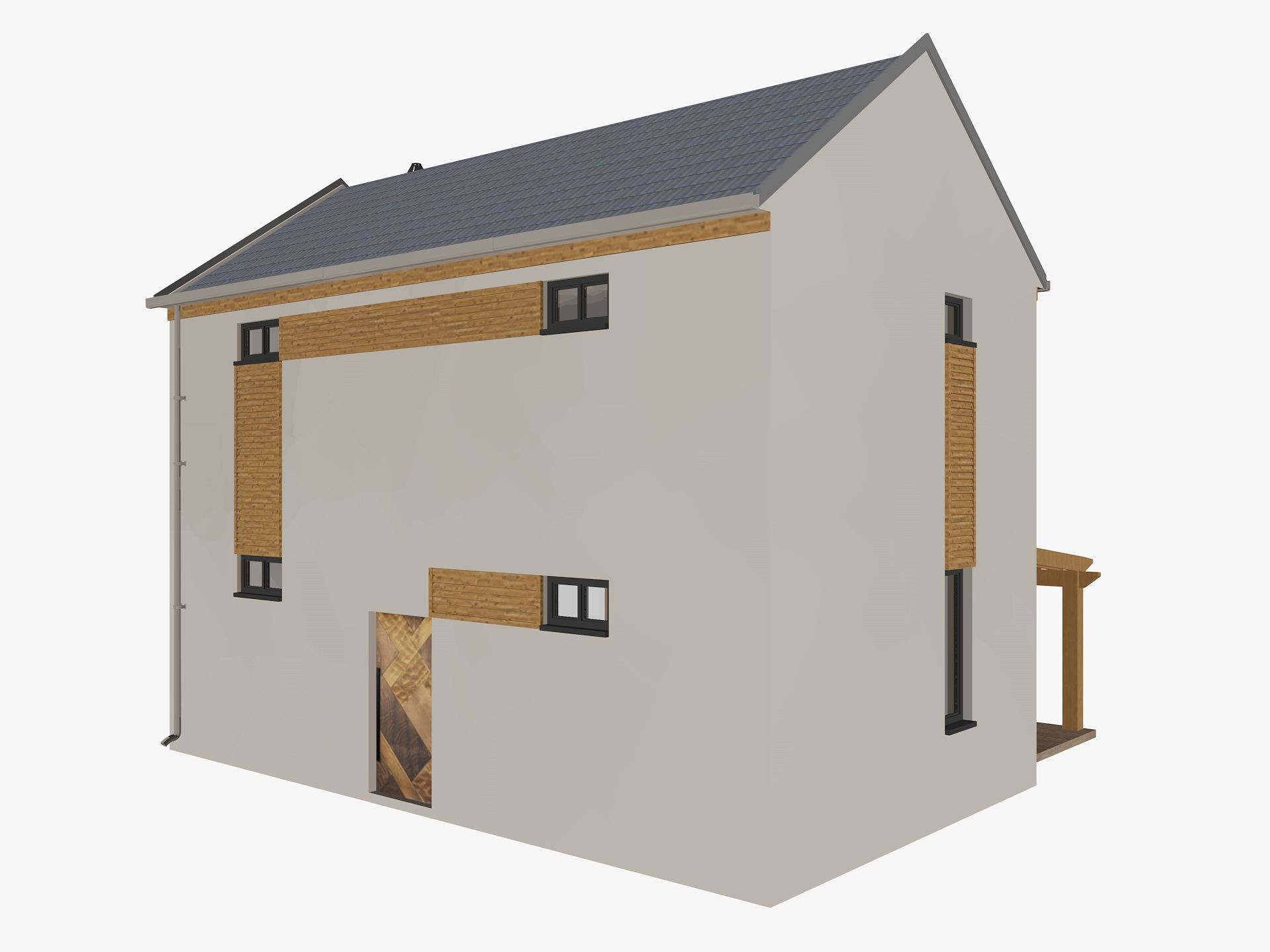 House collection 4 low poly townhouse Low-poly 3D model_25