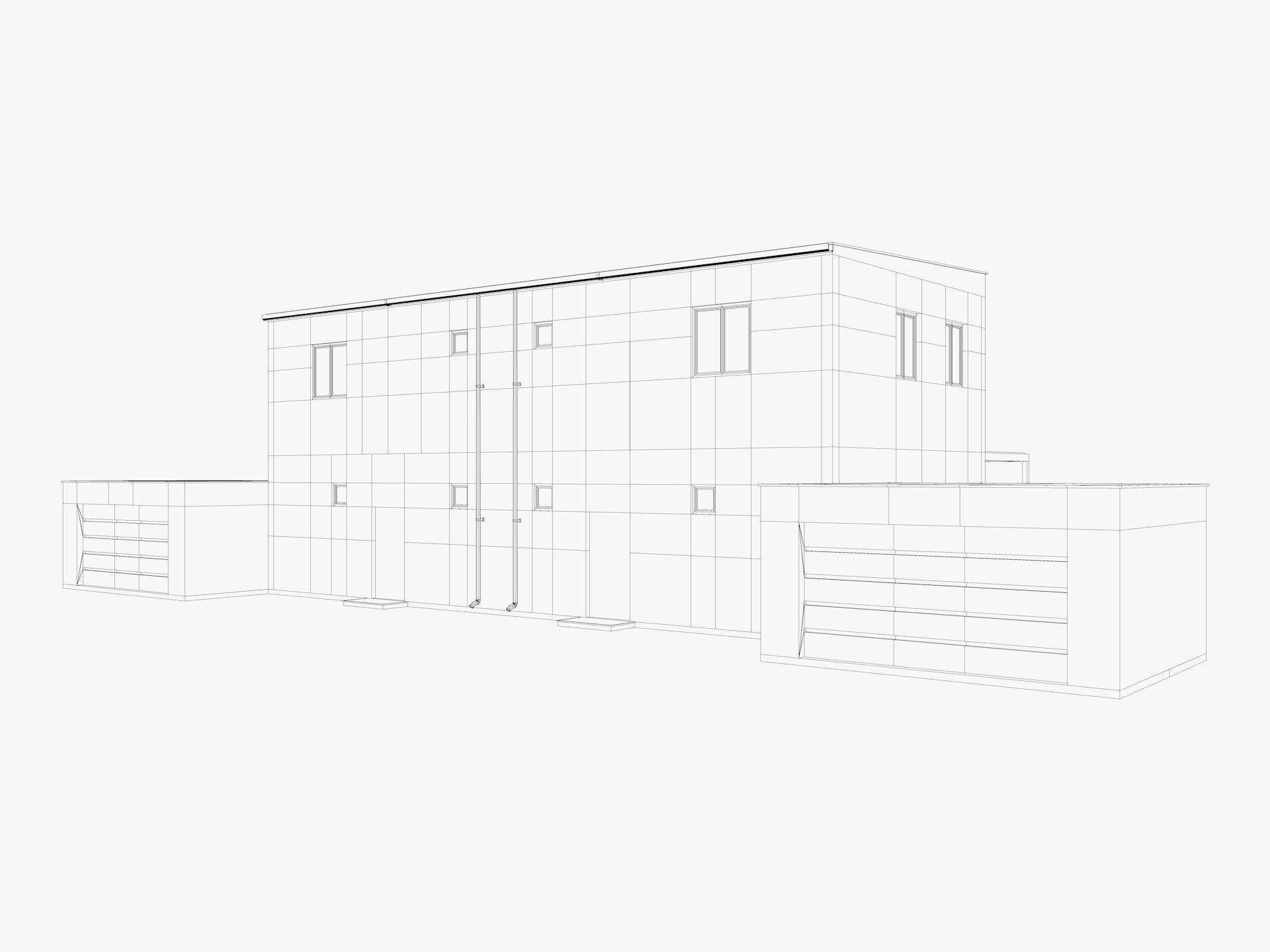 House collection 4 low poly townhouse Low-poly 3D model_31