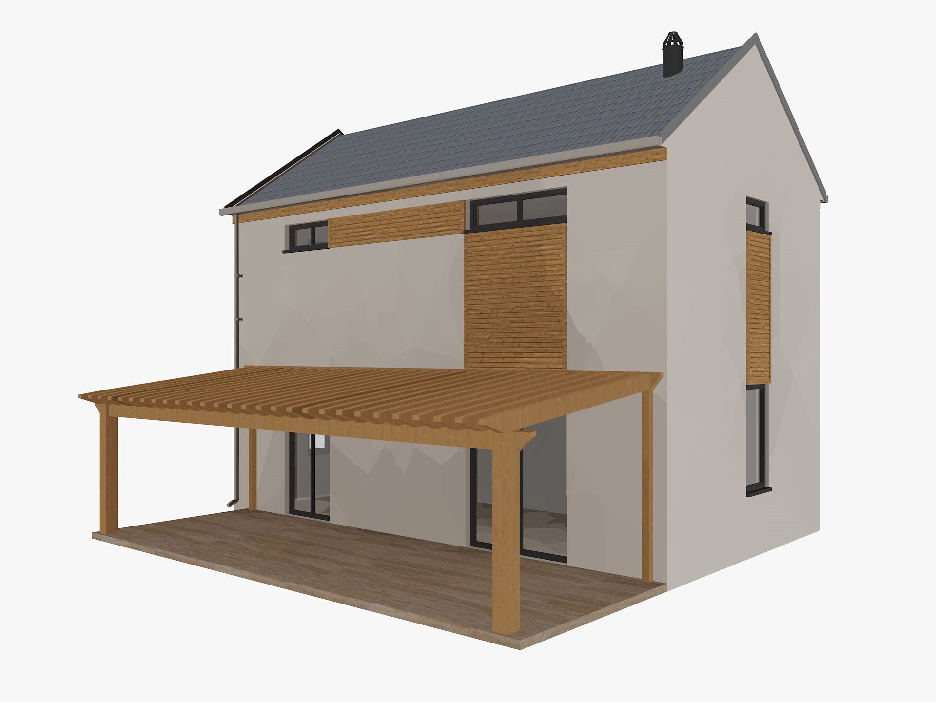 House collection 4 low poly townhouse Low-poly 3D model_24