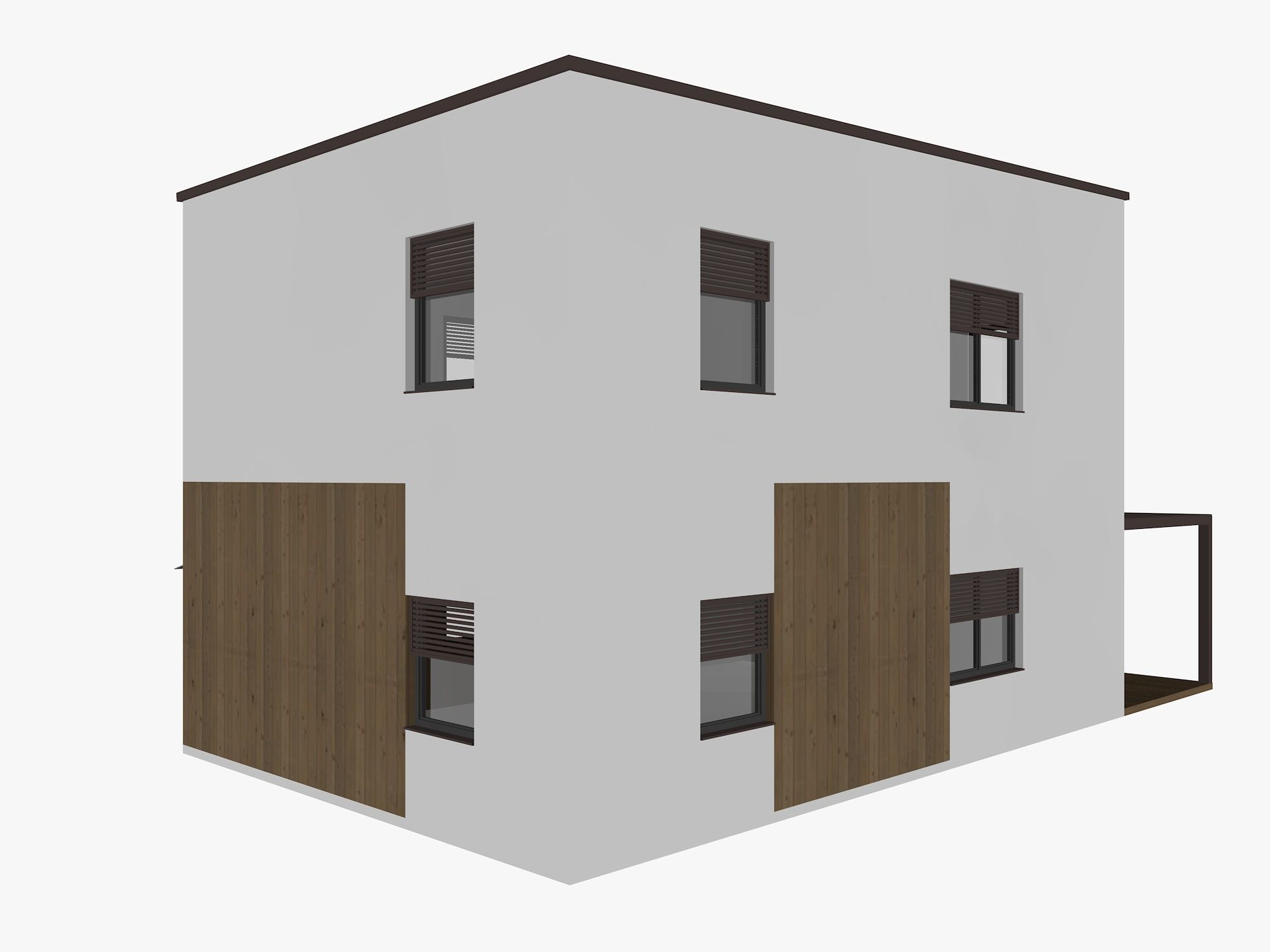 House collection 4 low poly townhouse Low-poly 3D model_17