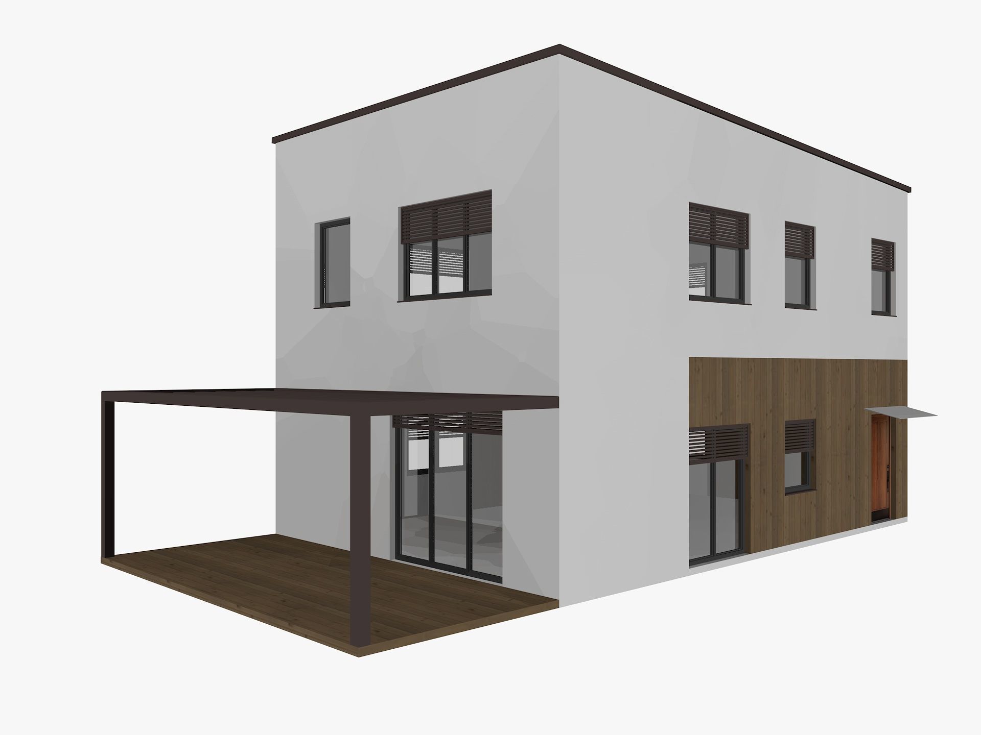 House collection 4 low poly townhouse Low-poly 3D model_16