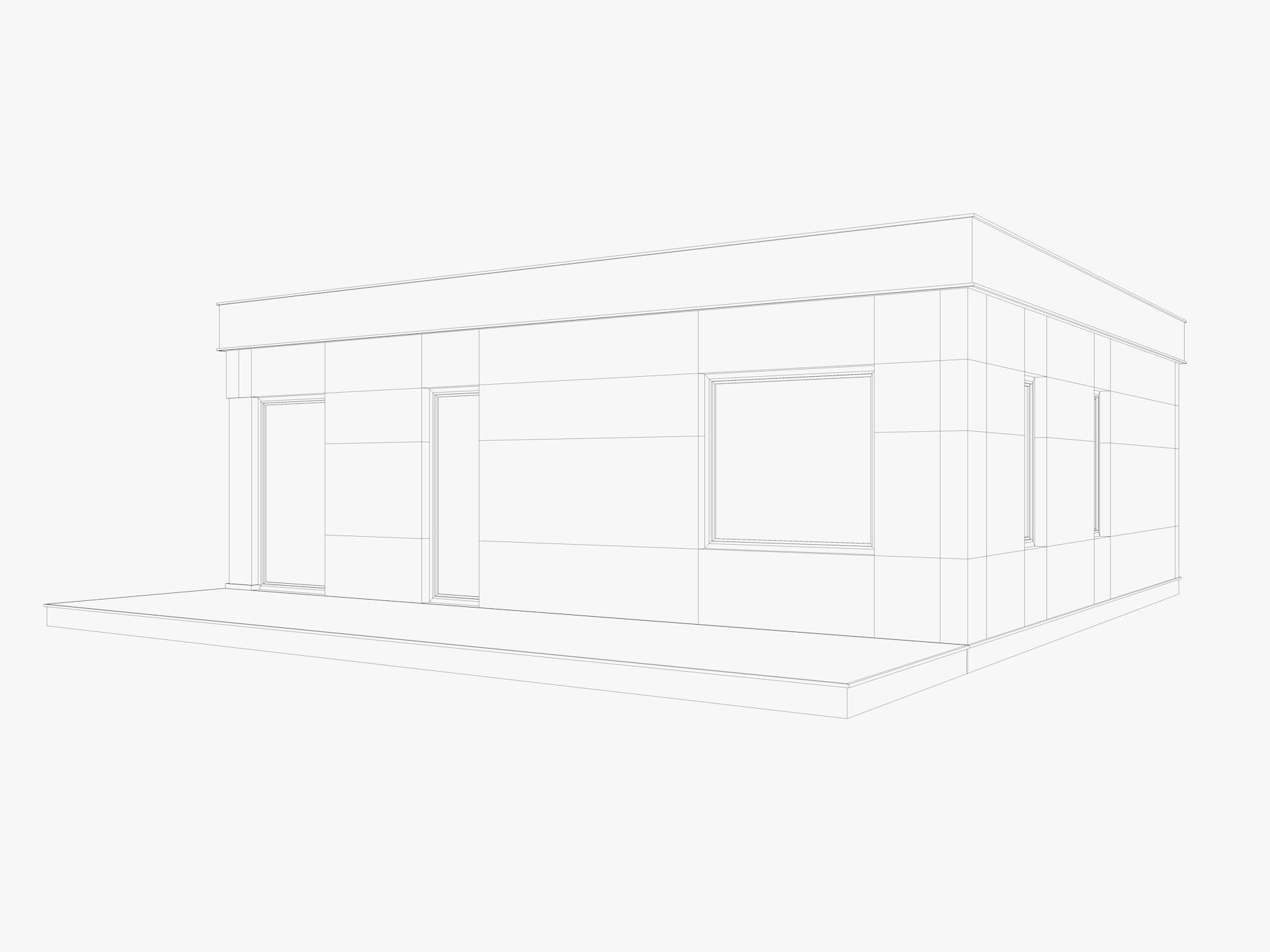 House collection 4 low poly townhouse Low-poly 3D model_6