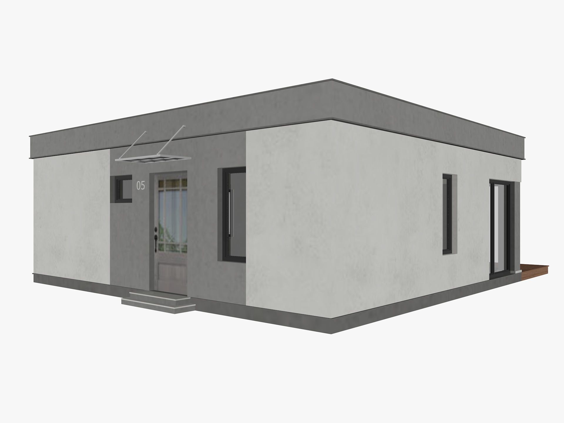 House collection 4 low poly townhouse Low-poly 3D model_5