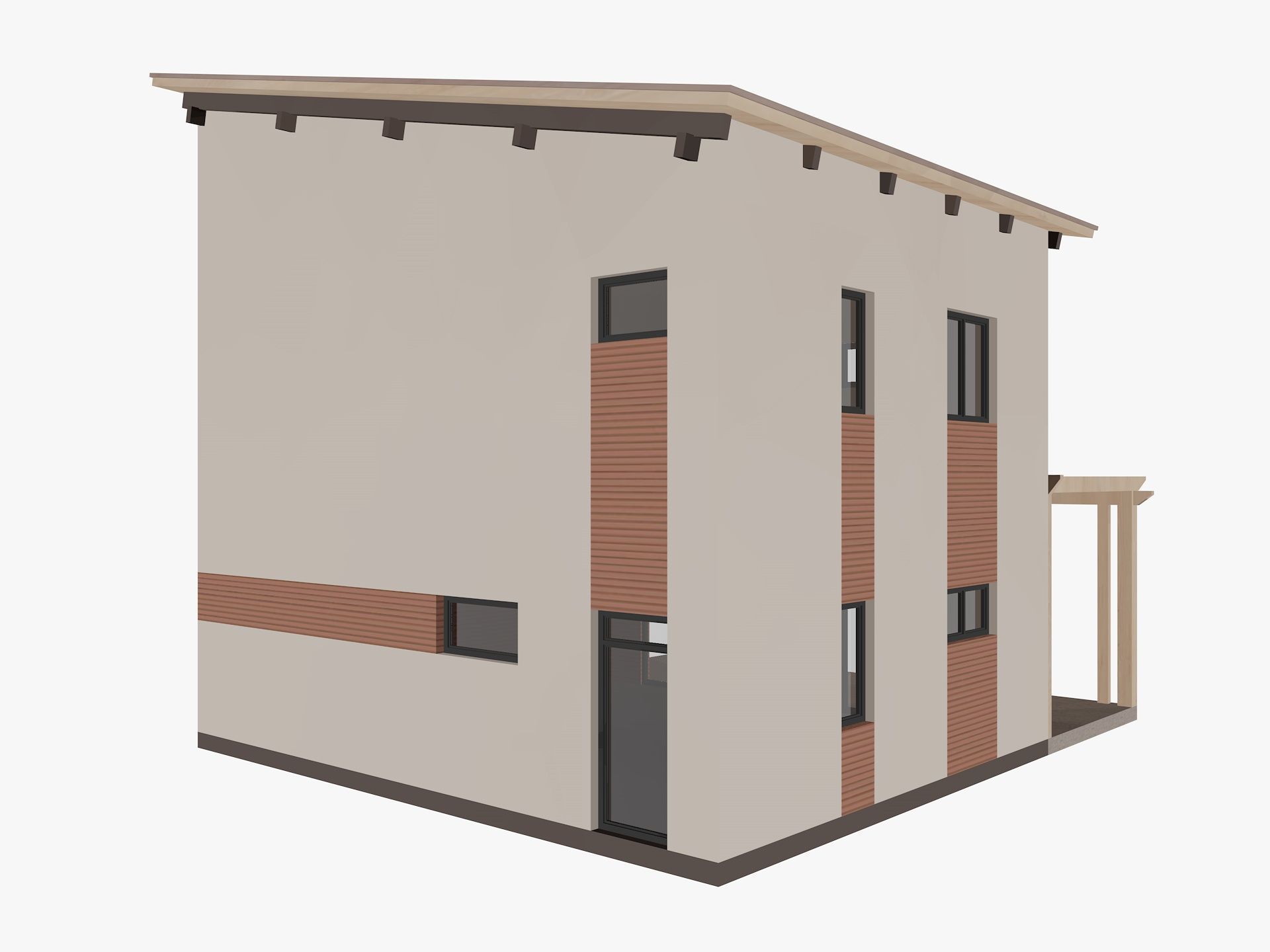 House collection 4 low poly townhouse Low-poly 3D model_9
