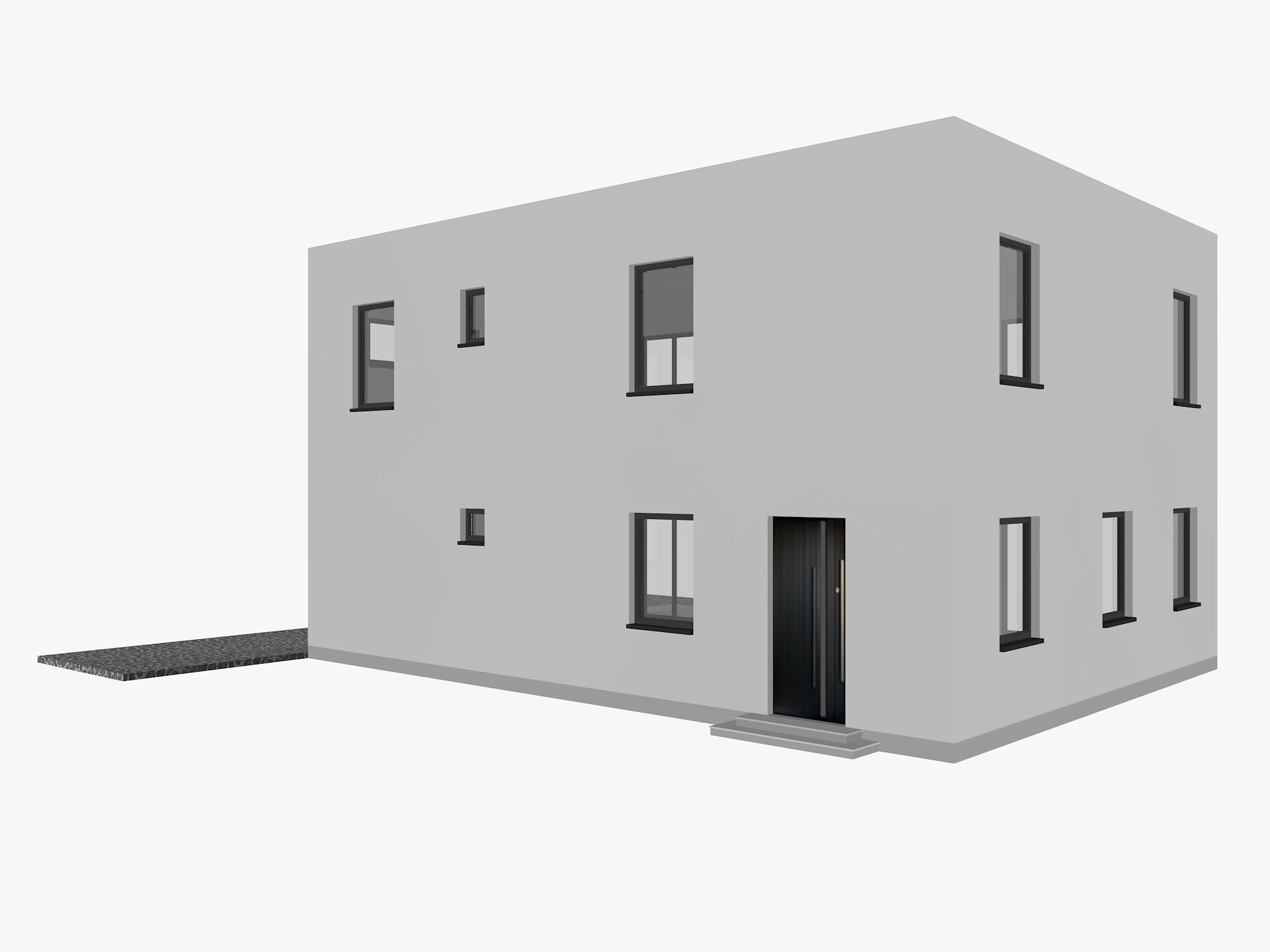 House collection 4 low poly townhouse Low-poly 3D model_21