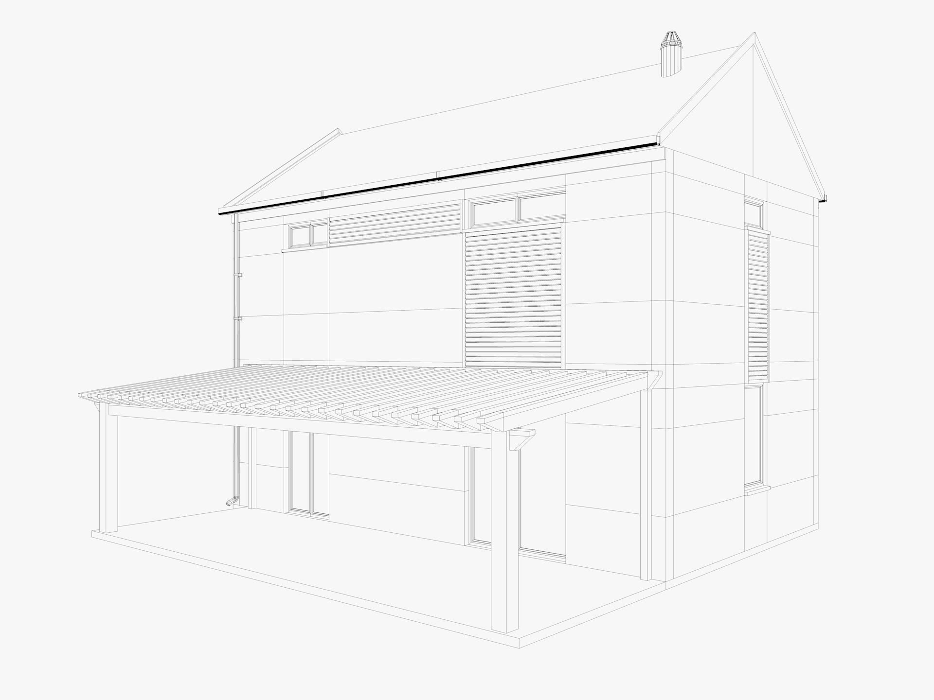 House collection 4 low poly townhouse Low-poly 3D model_26