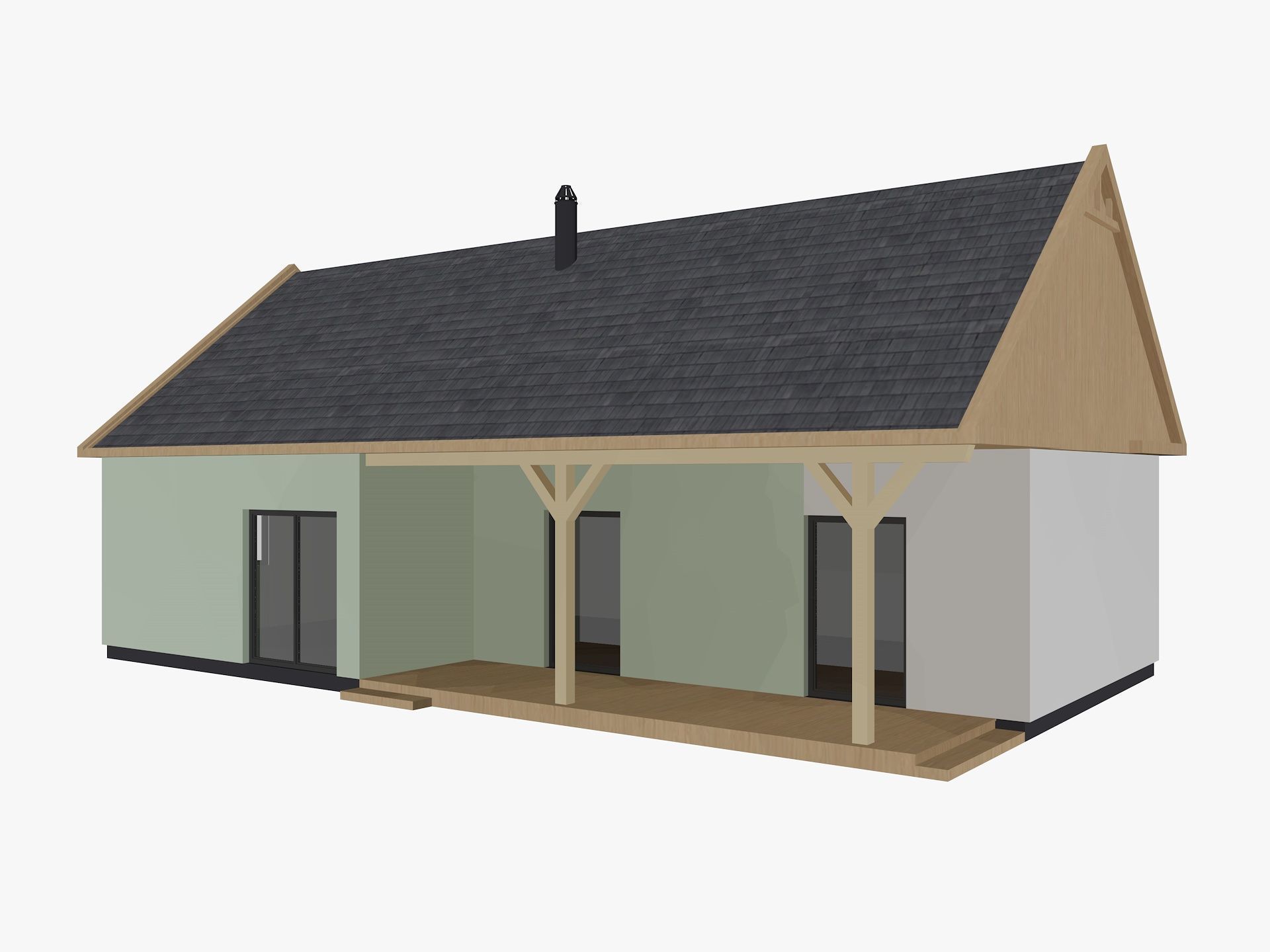 House collection 4 low poly townhouse Low-poly 3D model_12