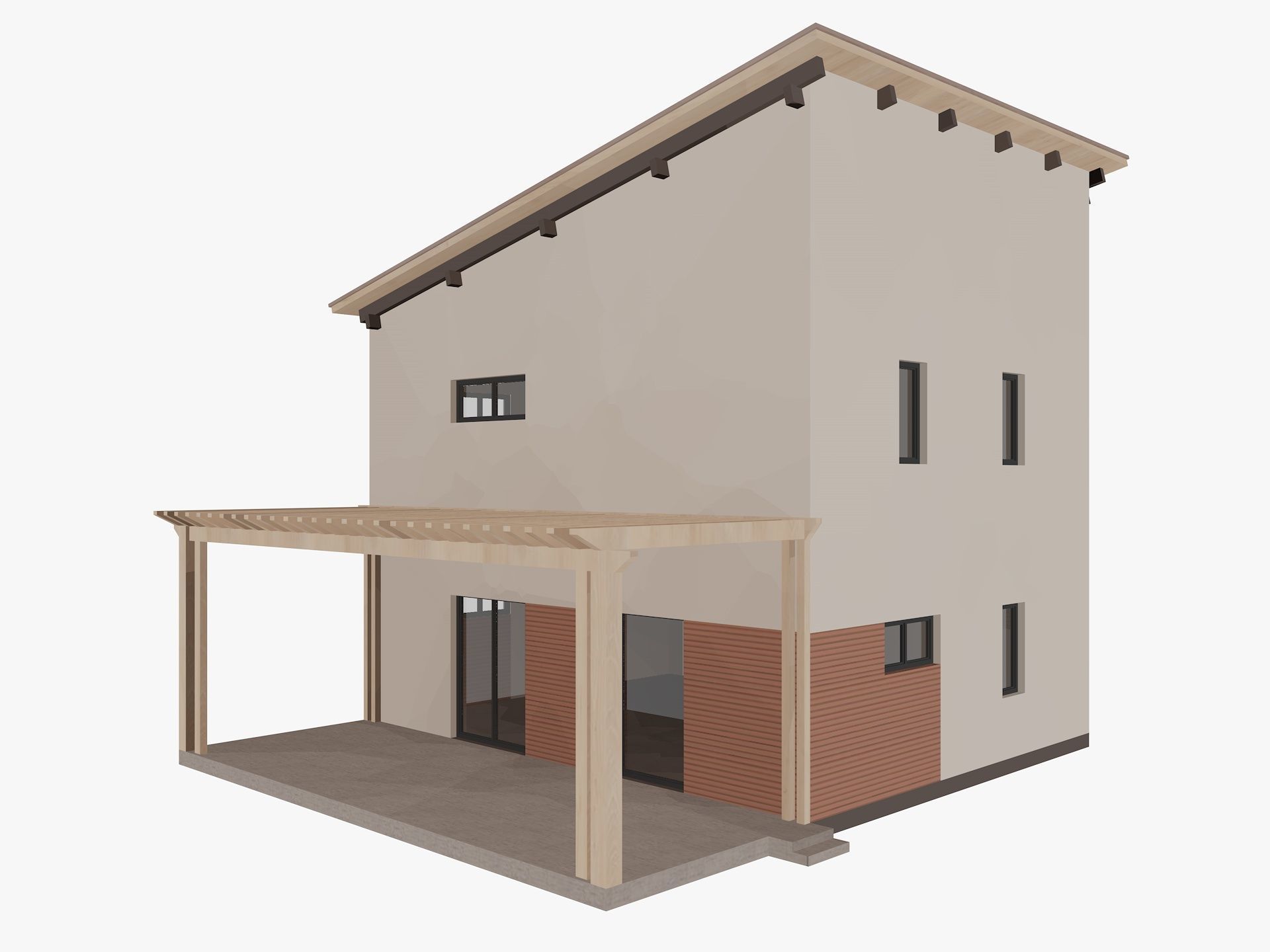 House collection 4 low poly townhouse Low-poly 3D model_8
