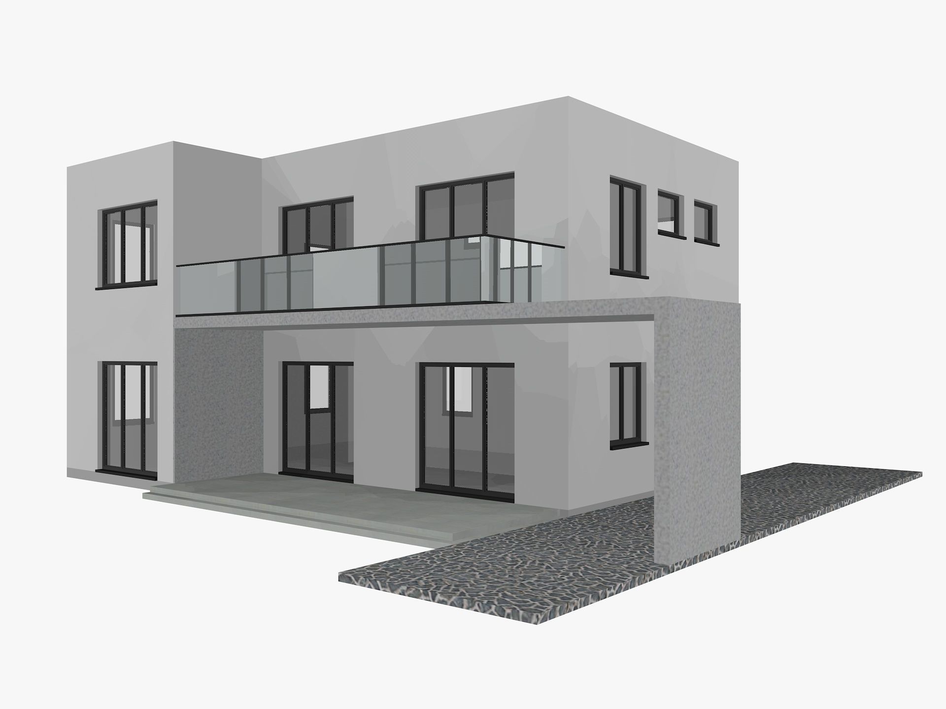 House collection 4 low poly townhouse Low-poly 3D model_20