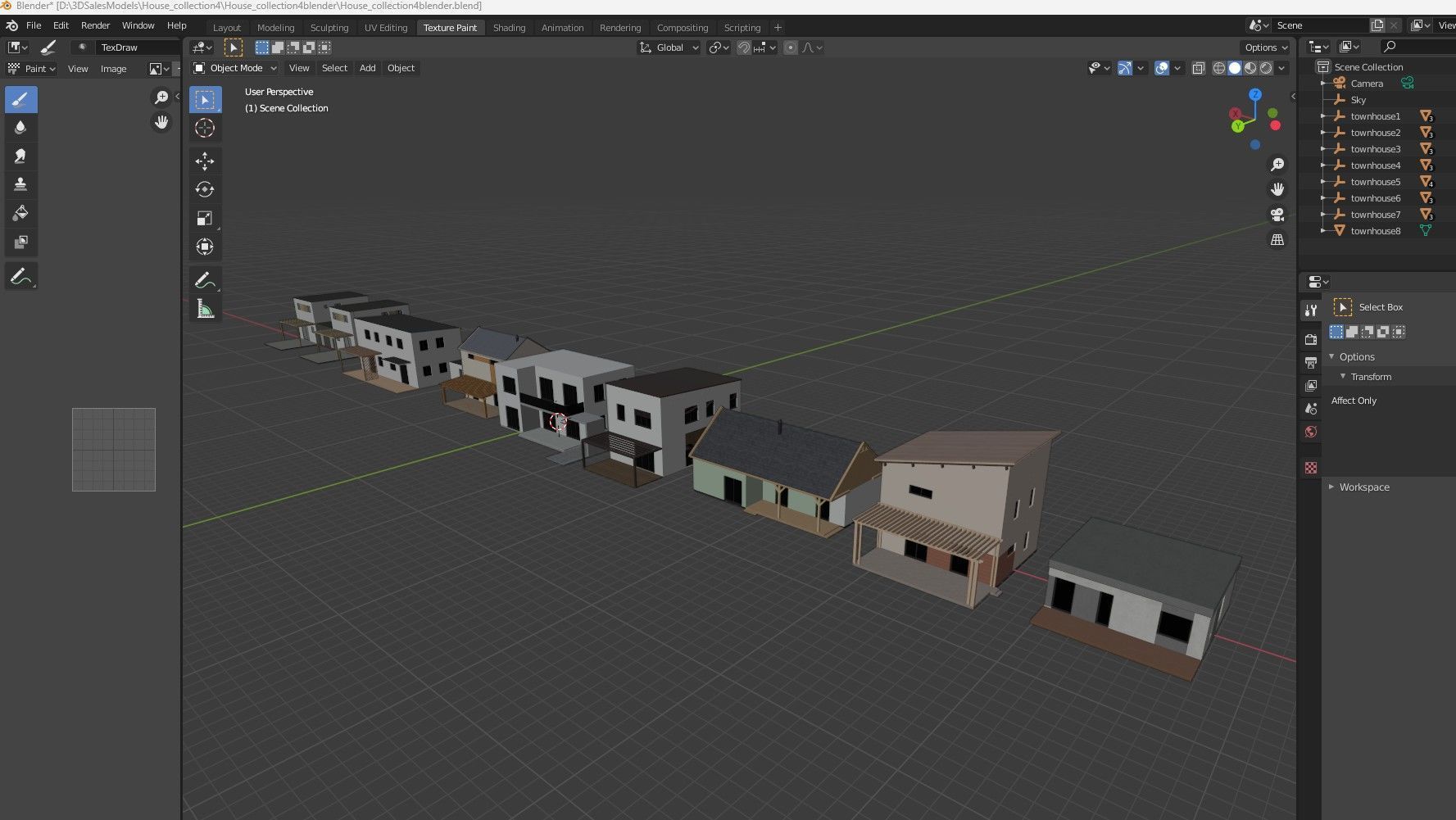 House collection 4 low poly townhouse Low-poly 3D model_38