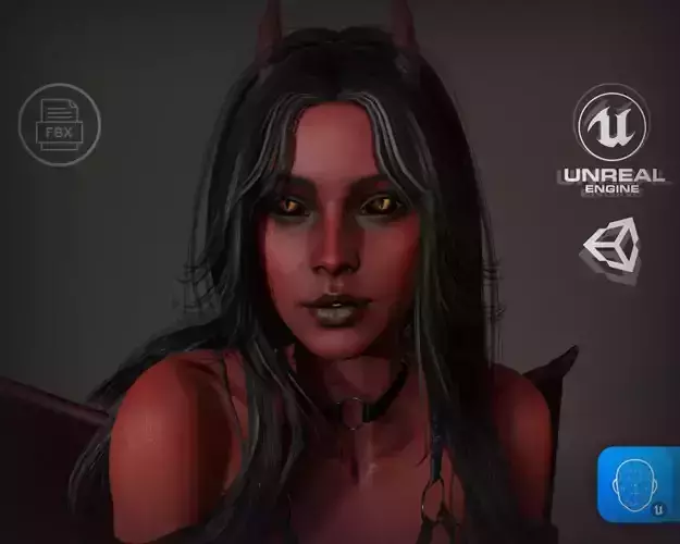 Demon Woman Low-poly 3D model