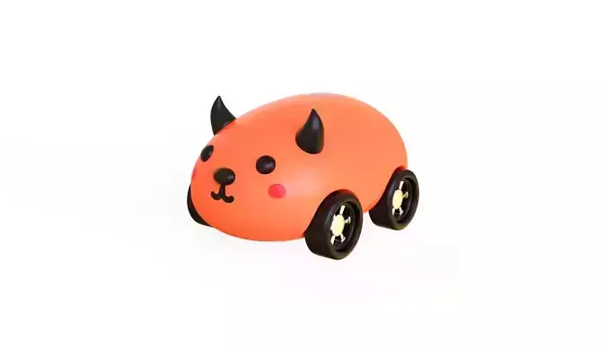 Cartoon Devil Car Cute  Low-poly 3D model
