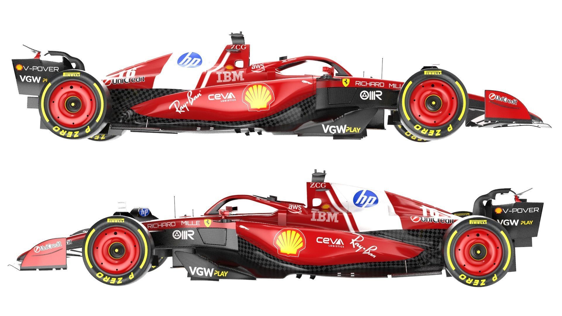 SF-25 F1 2025 Formula 1 Race Car PBR 3D model_11