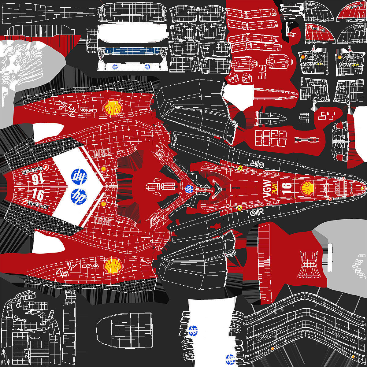 SF-25 F1 2025 Formula 1 Race Car PBR 3D model_23